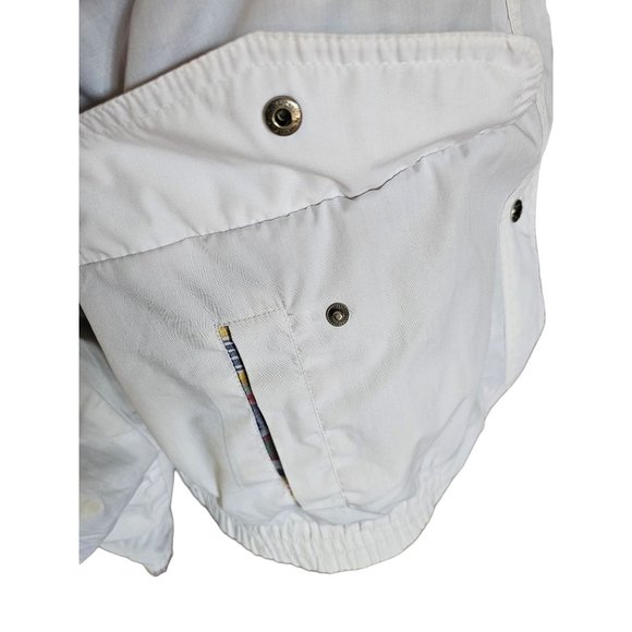 vintage IZZI 1985 Reversible Jacket‎ size Medium snap button rain hood plaid wht - Picture 9 of 16